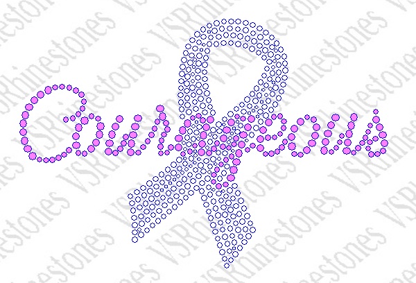 Courageous Ribbon Rhinestone Transfer - Select Color Below